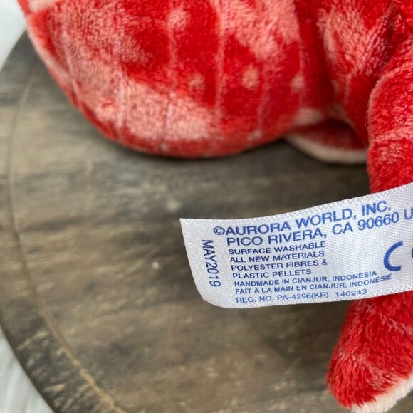 Red Octopus Plush Toy By Aurora 8" Soft Cuddly Stuffed Animal Ocean Animals - Picture 7 of 7